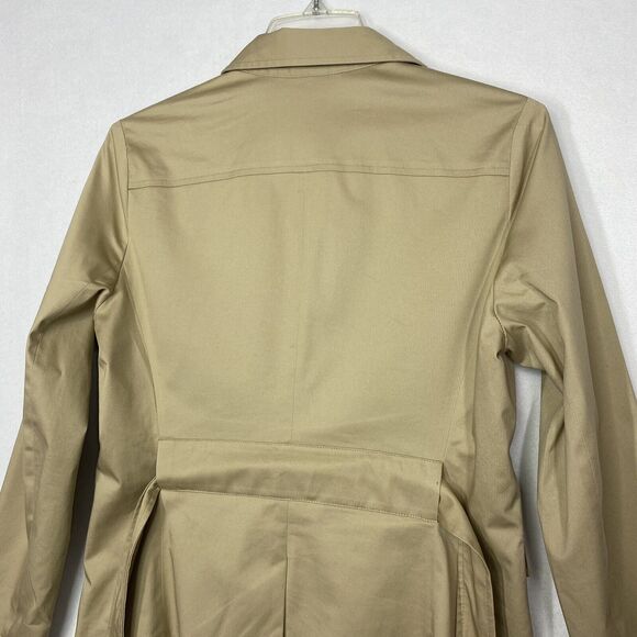 New York & Company Khaki Jacket S Belted Casual Button Front Casual Trendy Work - Picture 6 of 9
